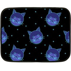 Vector Illustration Of Cat Animal Face Pattern Fleece Blanket (mini) by Ndabl3x