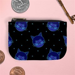 Vector Illustration Of Cat Animal Face Pattern Mini Coin Purse by Ndabl3x