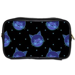 Vector Illustration Of Cat Animal Face Pattern Toiletries Bag (one Side) by Ndabl3x