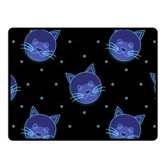 Vector Illustration Of Cat Animal Face Pattern Fleece Blanket (small) by Ndabl3x