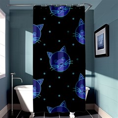 Vector Illustration Of Cat Animal Face Pattern Shower Curtain 36  X 72  (stall)  by Ndabl3x