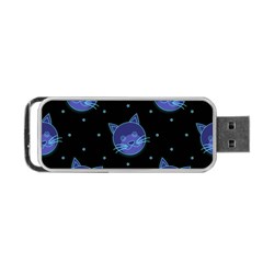 Vector Illustration Of Cat Animal Face Pattern Portable Usb Flash (one Side) by Ndabl3x