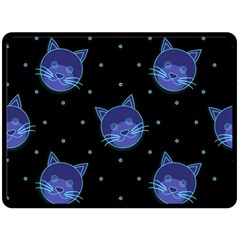 Vector Illustration Of Cat Animal Face Pattern Two Sides Fleece Blanket (large) by Ndabl3x