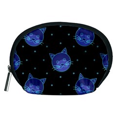 Vector Illustration Of Cat Animal Face Pattern Accessory Pouch (medium)