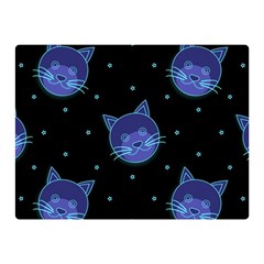 Vector Illustration Of Cat Animal Face Pattern Two Sides Premium Plush Fleece Blanket (mini) by Ndabl3x