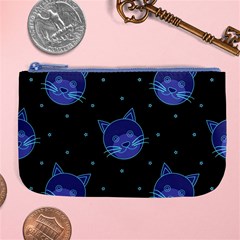 Vector Illustration Of Cat Animal Face Pattern Large Coin Purse by Ndabl3x