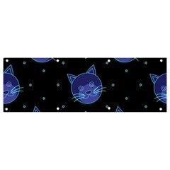 Vector Illustration Of Cat Animal Face Pattern Banner And Sign 9  X 3  by Ndabl3x