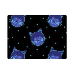 Vector Illustration Of Cat Animal Face Pattern Premium Plush Fleece Blanket (mini) by Ndabl3x