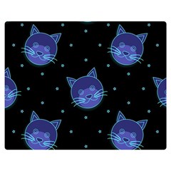 Vector Illustration Of Cat Animal Face Pattern Premium Plush Fleece Blanket (medium) by Ndabl3x