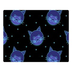 Vector Illustration Of Cat Animal Face Pattern Premium Plush Fleece Blanket (large) by Ndabl3x