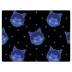 Vector Illustration Of Cat Animal Face Pattern Premium Plush Fleece Blanket (extra Small) by Ndabl3x