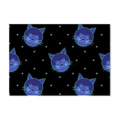 Vector Illustration Of Cat Animal Face Pattern Crystal Sticker (a4) by Ndabl3x