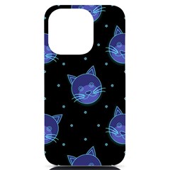 Vector Illustration Of Cat Animal Face Pattern Iphone 14 Pro Black Uv Print Case by Ndabl3x