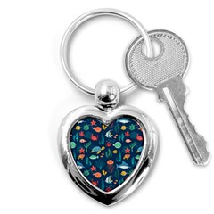 Fish Sea Animals Pattern Key Chain (heart) by Ndabl3x