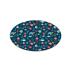 Fish Sea Animals Pattern Sticker Oval (100 Pack) by Ndabl3x