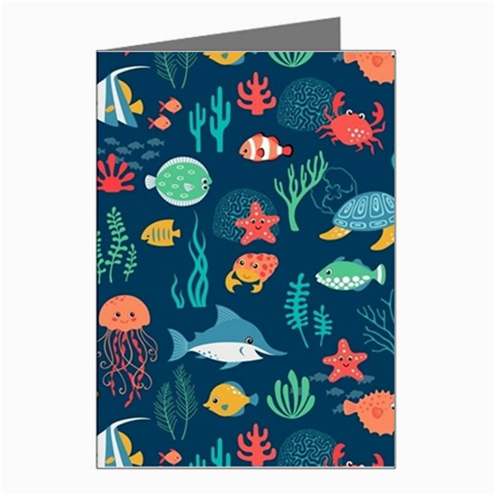 Fish Sea Animals Pattern Greeting Card