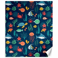 Fish Sea Animals Pattern Canvas 20  X 24  by Ndabl3x