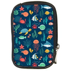 Fish Sea Animals Pattern Compact Camera Leather Case by Ndabl3x