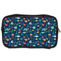 Fish Sea Animals Pattern Toiletries Bag (one Side) by Ndabl3x