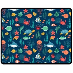 Fish Sea Animals Pattern Fleece Blanket (medium) by Ndabl3x