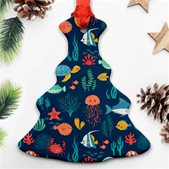 Fish Sea Animals Pattern Ornament (christmas Tree)  by Ndabl3x