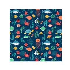 Fish Sea Animals Pattern Square Satin Scarf (30  X 30 ) by Ndabl3x