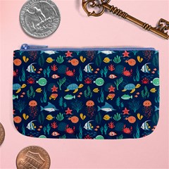 Fish Sea Animals Pattern Large Coin Purse by Ndabl3x