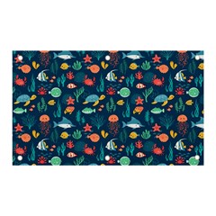 Fish Sea Animals Pattern Banner And Sign 5  X 3  by Ndabl3x