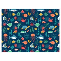 Fish Sea Animals Pattern Premium Plush Fleece Blanket (extra Small) by Ndabl3x