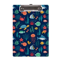 Fish Sea Animals Pattern A5 Acrylic Clipboard by Ndabl3x