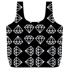 Black Diamond Pattern Full Print Recycle Bag (xl) by Ndabl3x