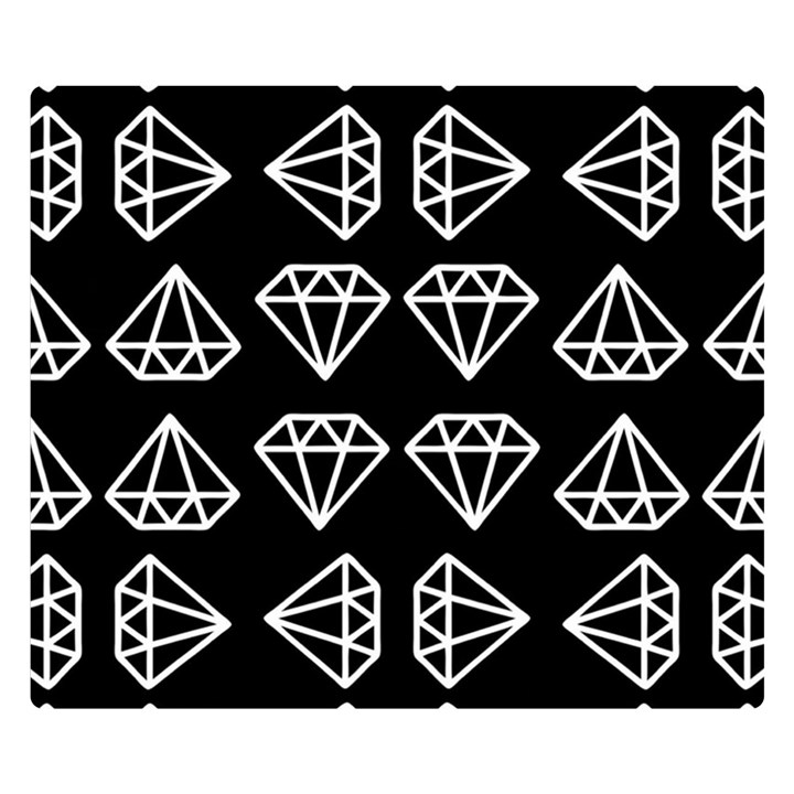 Black Diamond Pattern Two Sides Premium Plush Fleece Blanket (Small)