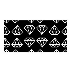 Black Diamond Pattern Satin Wrap 35  X 70  by Ndabl3x