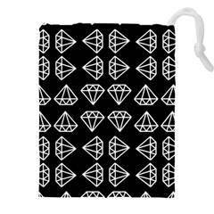 Black Diamond Pattern Drawstring Pouch (5xl) by Ndabl3x