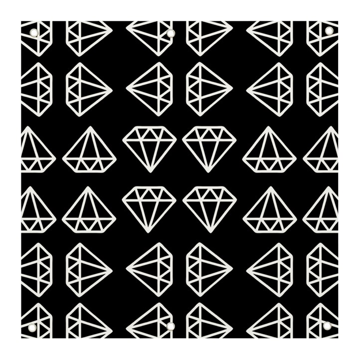 Black Diamond Pattern Banner and Sign 3  x 3 