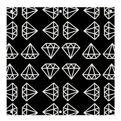 Black Diamond Pattern Banner And Sign 4  X 4  by Ndabl3x