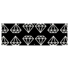 Black Diamond Pattern Banner And Sign 12  X 4  by Ndabl3x