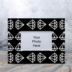 Black Diamond Pattern White Tabletop Photo Frame 4 x6  by Ndabl3x