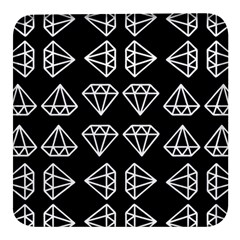 Black Diamond Pattern Square Glass Fridge Magnet (4 Pack) by Ndabl3x