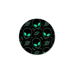 Alien Green Black Pattern Golf Ball Marker by Ndabl3x