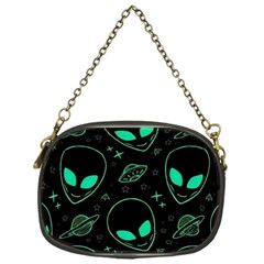 Alien Green Black Pattern Chain Purse (one Side) by Ndabl3x