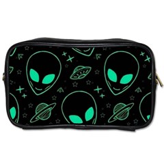 Alien Green Black Pattern Toiletries Bag (two Sides) by Ndabl3x