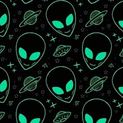 Alien Green Black Pattern Play Mat (square) by Ndabl3x