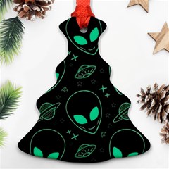 Alien Green Black Pattern Christmas Tree Ornament (two Sides)