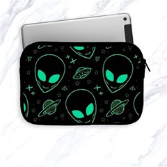 Alien Green Black Pattern Apple Ipad Mini Zipper Cases by Ndabl3x