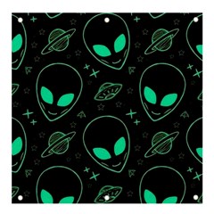 Alien Green Black Pattern Banner And Sign 4  X 4  by Ndabl3x