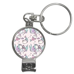 Cartoon Cat Cute Animal Kawaii Pastel Pattern Nail Clippers Key Chain by Ndabl3x