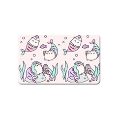 Cartoon Cat Cute Animal Kawaii Pastel Pattern Magnet (name Card) by Ndabl3x