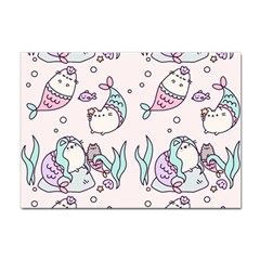 Cartoon Cat Cute Animal Kawaii Pastel Pattern Sticker A4 (10 Pack) by Ndabl3x