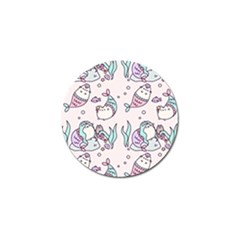 Cartoon Cat Cute Animal Kawaii Pastel Pattern Golf Ball Marker by Ndabl3x